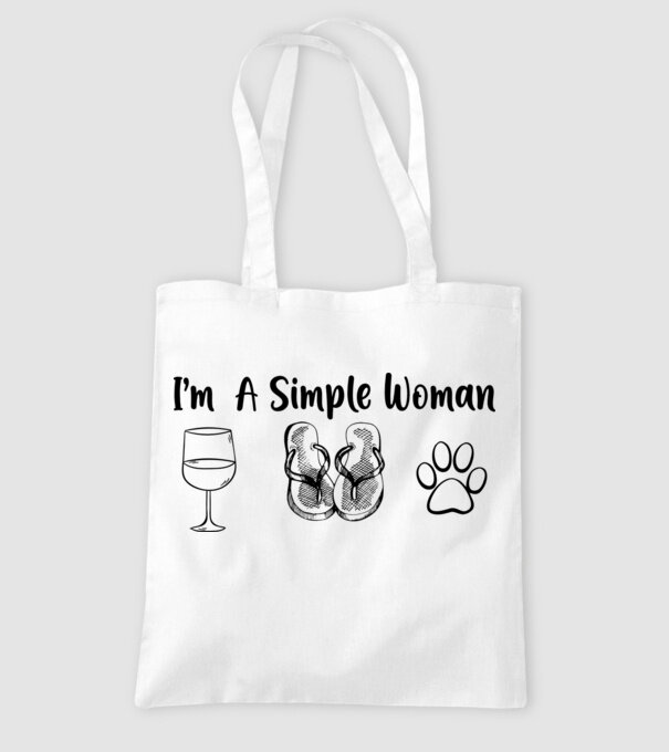 Simple doggy woman model alb pe tricou