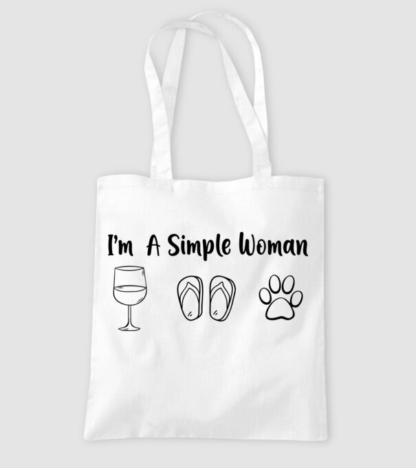 Simple doggy woman model alb pe tricou