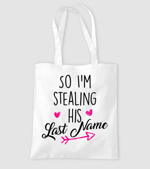 Cuplu So I stealing his last name model alb pe tricou