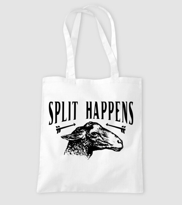 Split happens model alb pe tricou