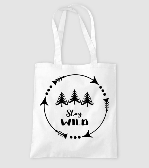 Stay wild arrows circle model alb pe tricou