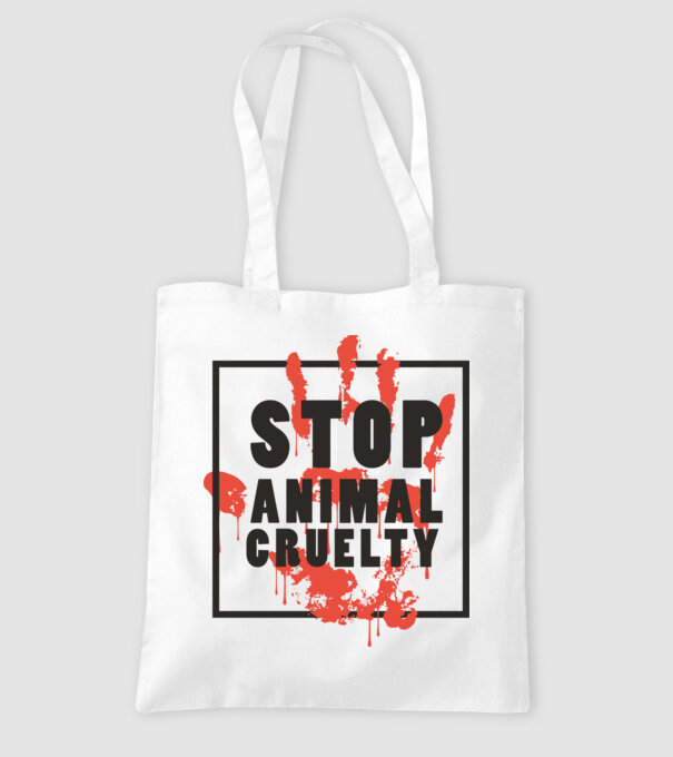 Stop animal cruelty model alb pe tricou