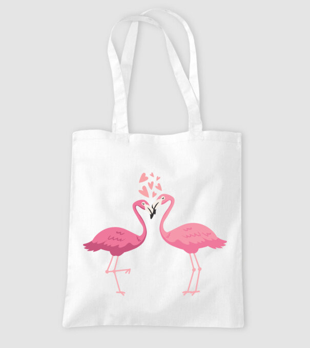 FLAMINGO ÎNDRĂGOSTIȚI model alb pe tricou