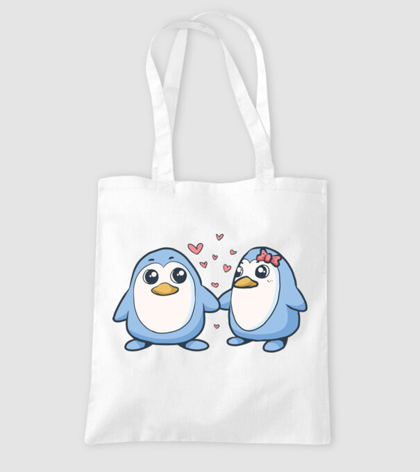 PINGUIN ÎNDRĂGOSTIT 2 model alb pe tricou