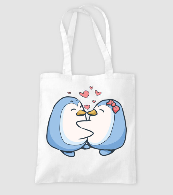 PINGUIN ÎNDRĂGOSTIT 3 model alb pe tricou