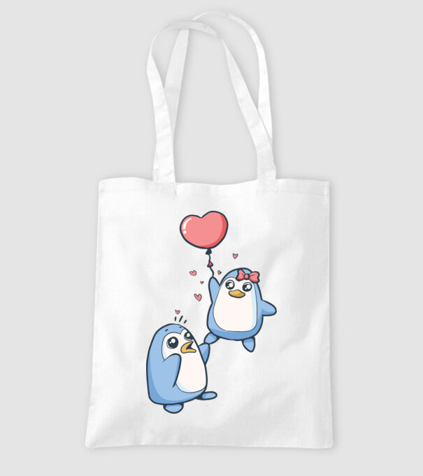 PINGUIN ÎNDRĂGOSTIT 4 model alb pe tricou