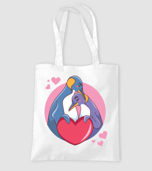 PINGUIN ÎNDRĂGOSTIT 5 model alb pe tricou