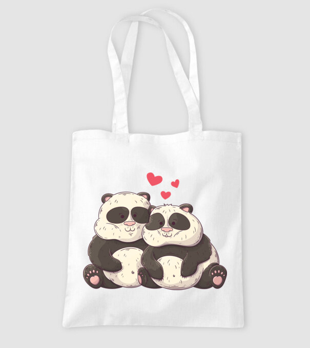 URȘI PANDA DOLOFANI ÎNDRĂGOSTIȚI model alb pe tricou