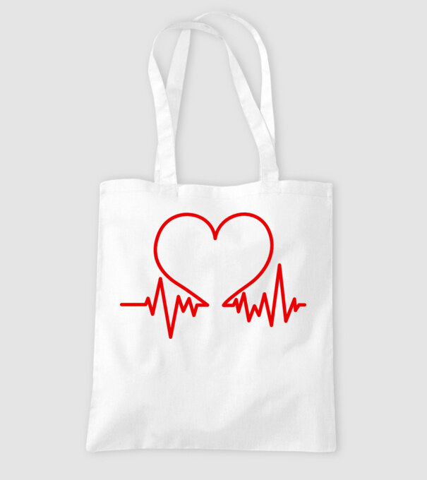 ECG inimă model alb pe tricou