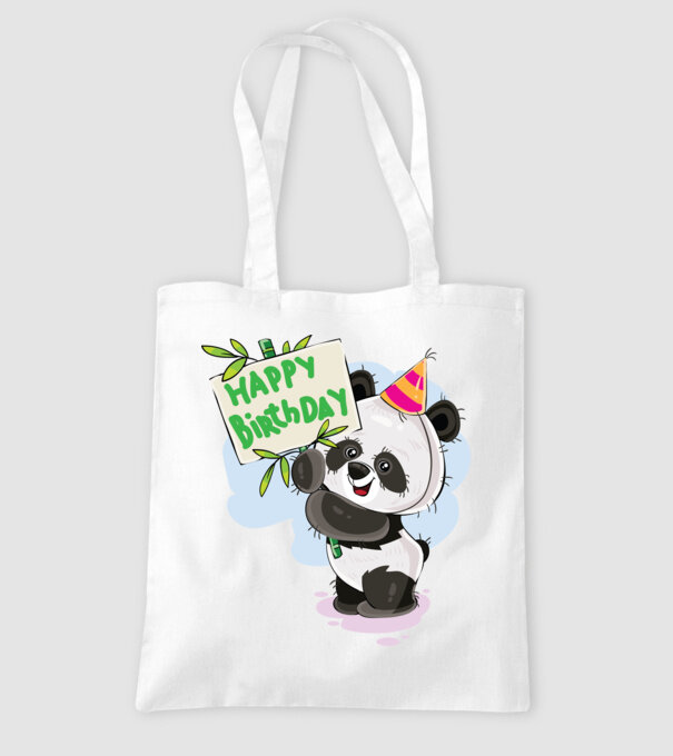 Zi de naștere panda model alb pe tricou