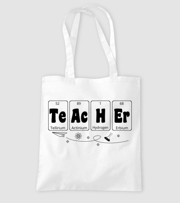 Teacher periodic model alb pe tricou