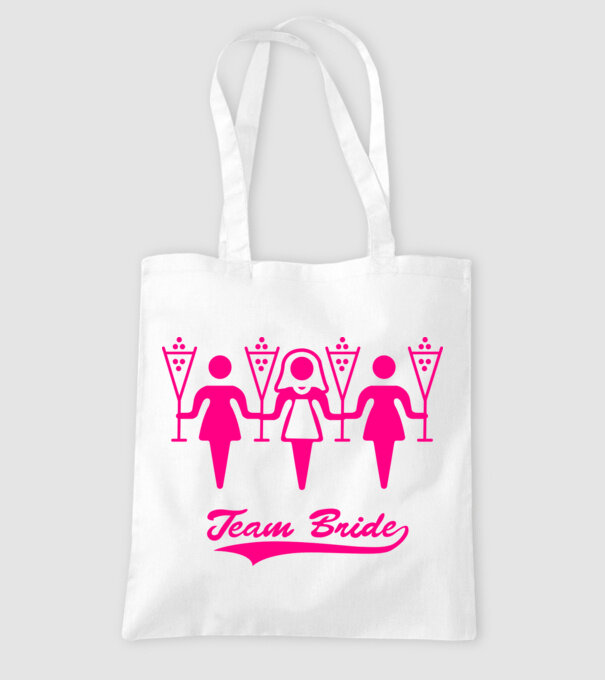 Team Bride model alb pe tricou