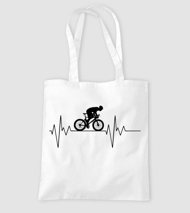 Biker Heartbeat model alb pe tricou