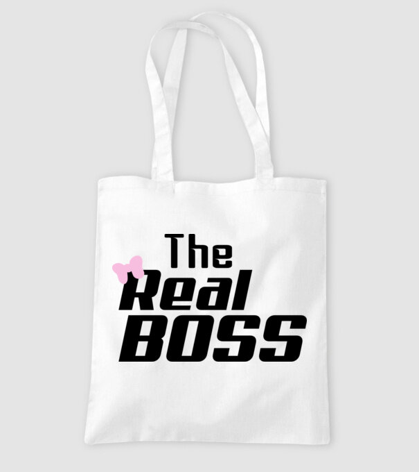 The real boss model alb pe tricou