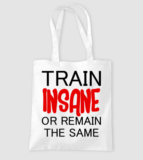 train insane model alb pe tricou