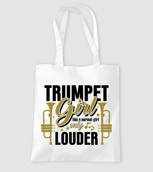 Trumpet girl model alb pe tricou