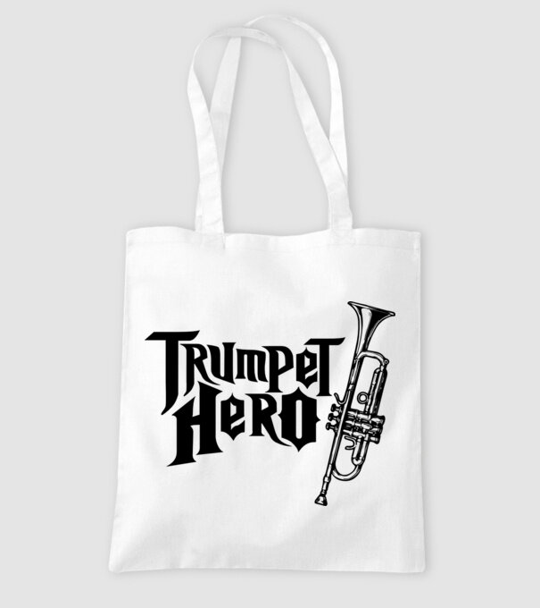 Trumpet Hero model alb pe tricou