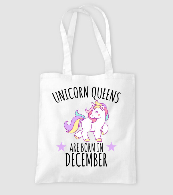 Unicorn Queens are born - December model alb pe tricou