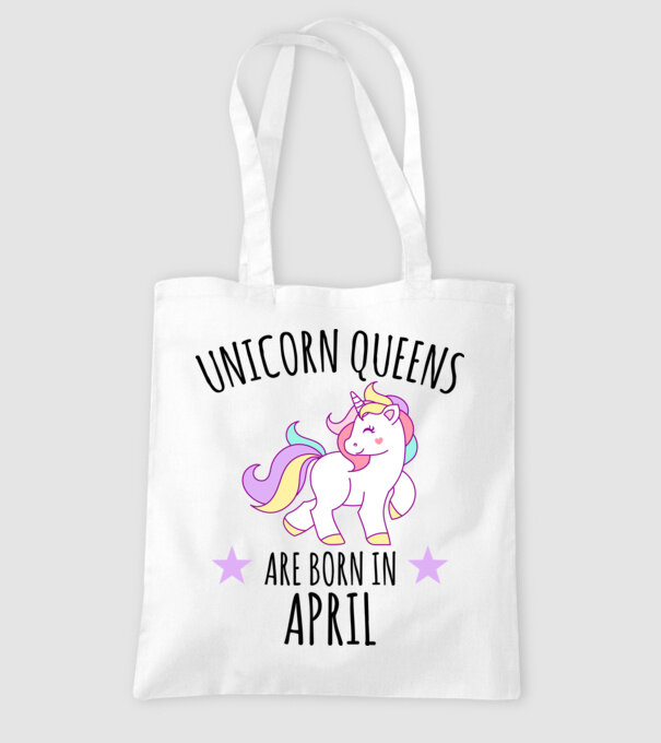 Unicorn queens are born in - April model alb pe tricou