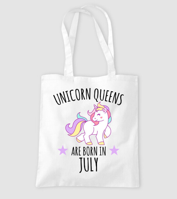 Unicorn queens are born in - July model alb pe tricou