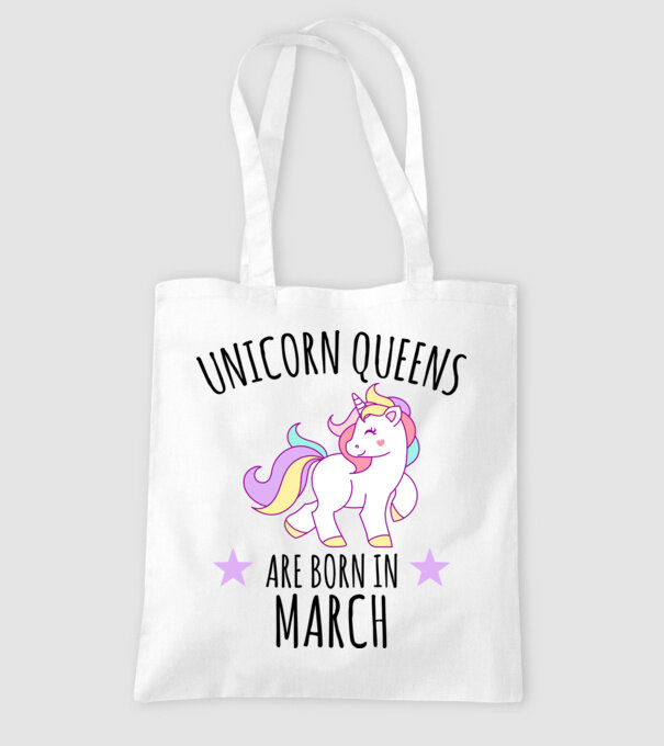 Unicorn queens are born in - March model alb pe tricou