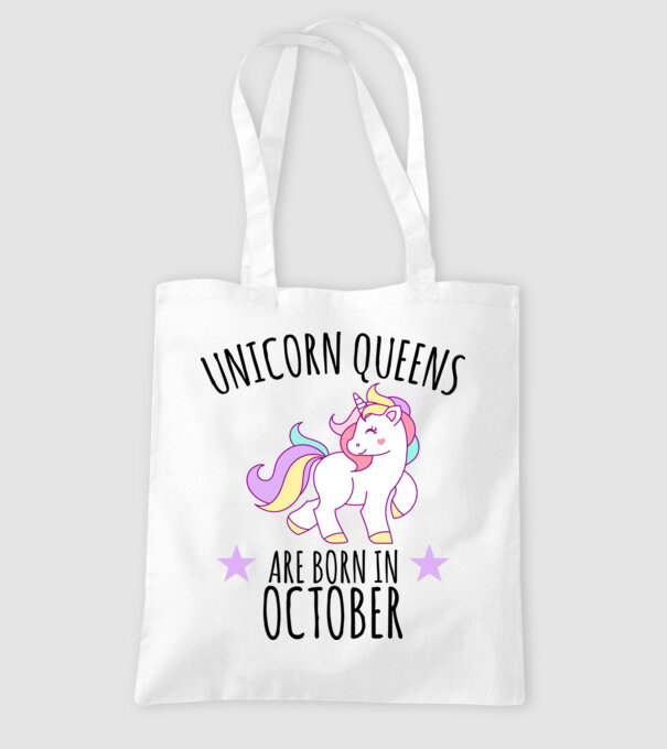 Unicorn queens are born in - October model alb pe tricou