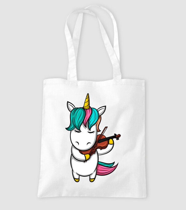 Unicorn Violin model alb pe tricou