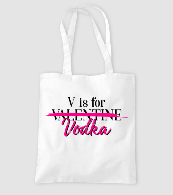 V for Vodka model alb pe tricou