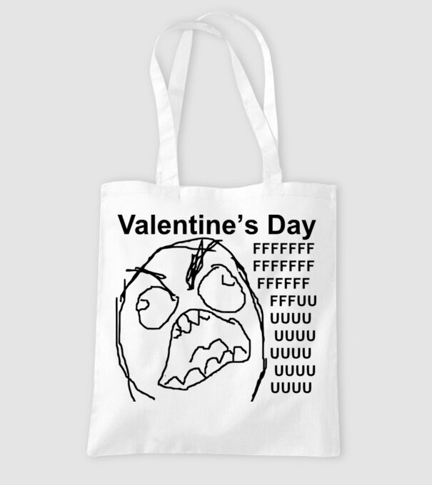 Valentines day fuuuu model alb pe tricou
