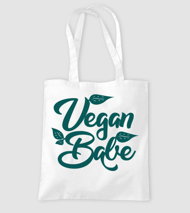 Vegan Babe model alb pe tricou