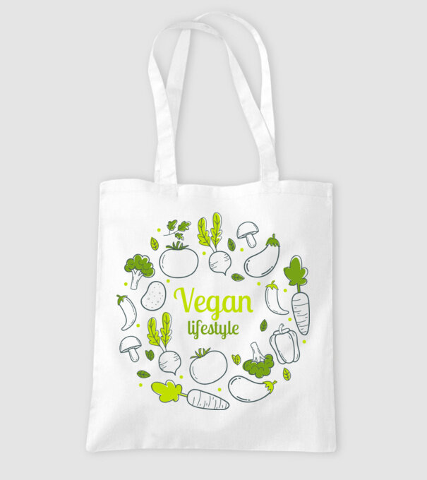 vegan lifestyle model alb pe tricou