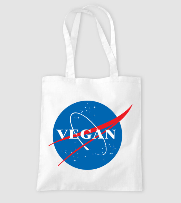 vegan nasa model alb pe tricou