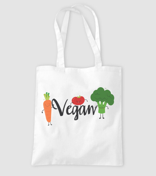 Vegan veggies model alb pe tricou