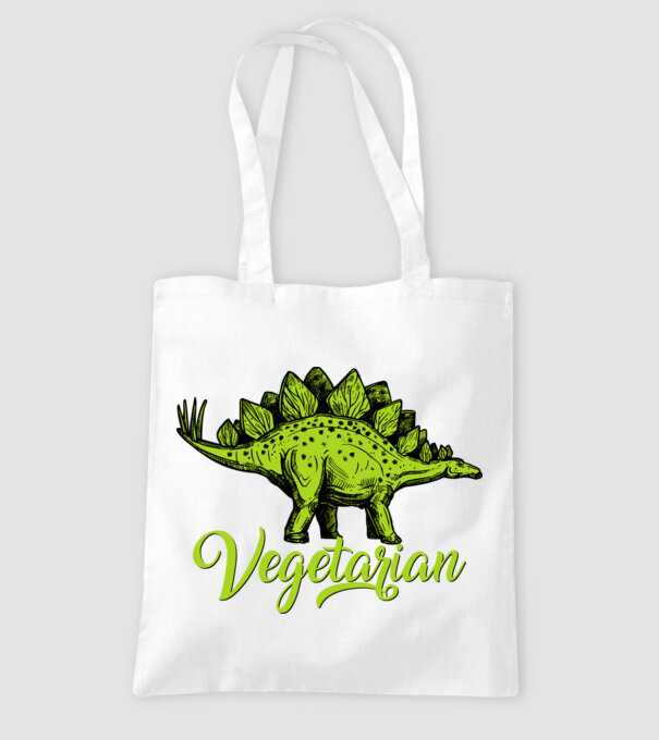 Vegetarian model alb pe tricou