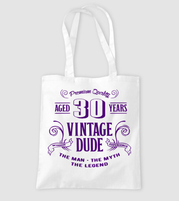 Vintage Dude - 30 model alb pe tricou
