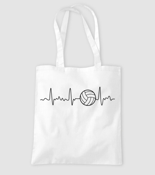 Volleyball heartbeat model alb pe tricou
