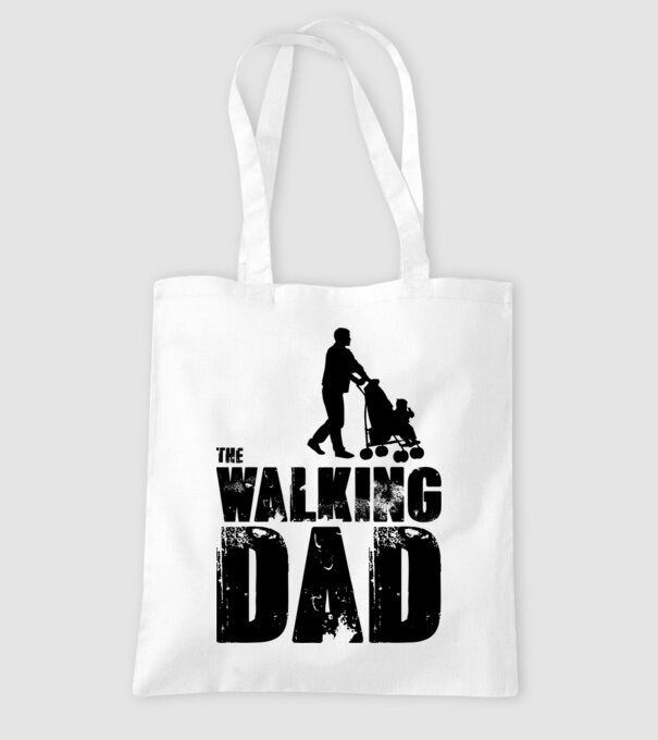 Walking dad model alb pe tricou
