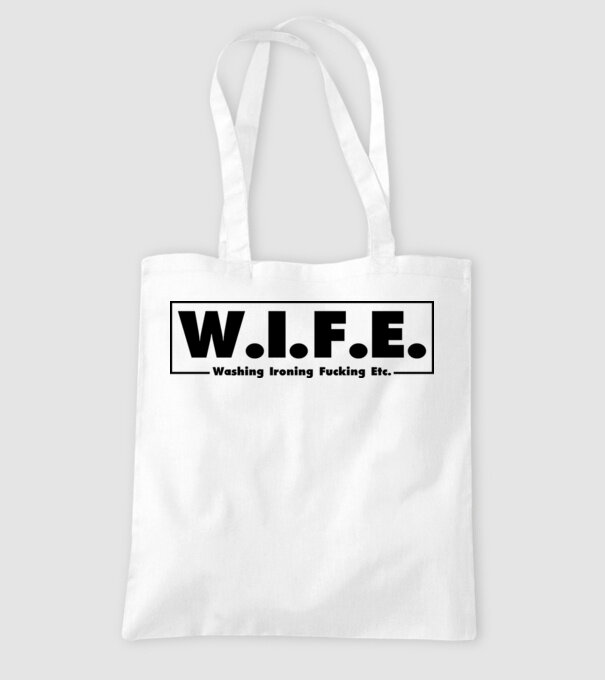 WIFE 2 model alb pe tricou