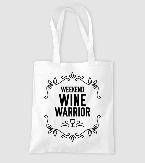 Wine tasting team Weekend Wine Warrior model alb pe tricou