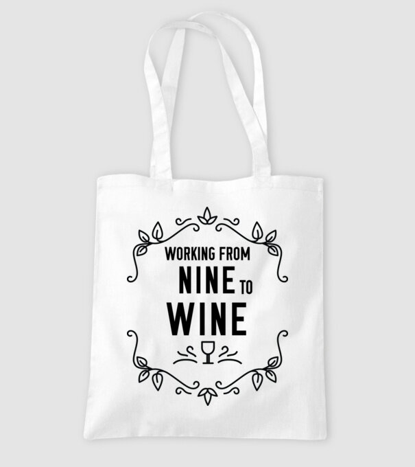 Wine tasting team Working from nine to wine model alb pe tricou