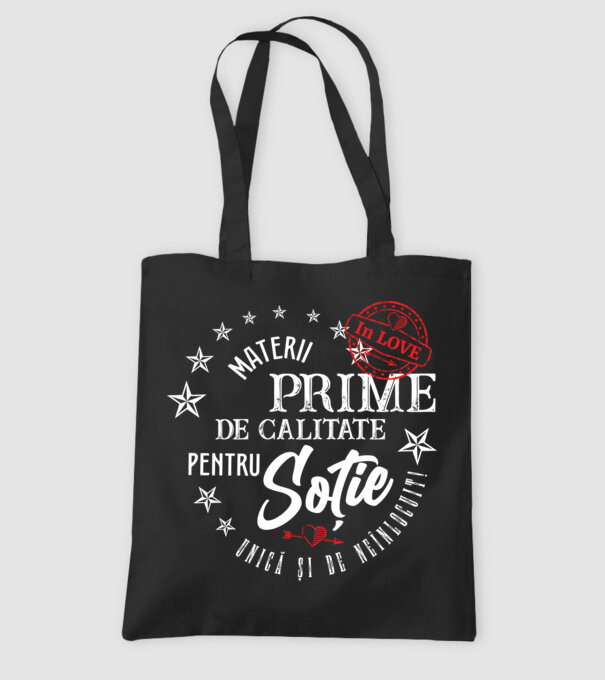 00_Materii prime de calitate pentru soție model negru pe tricou