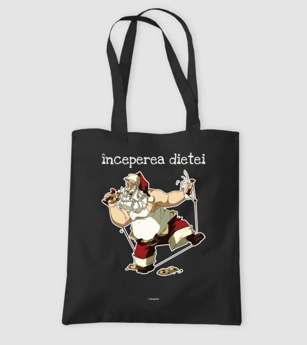 începerea dietei - 1 ianuarie model negru pe tricou
