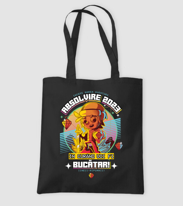 absolvire 2023 bucătar model negru pe tricou