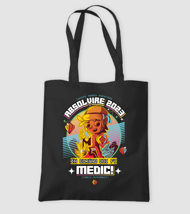 absolvire 2023 medic model negru pe tricou