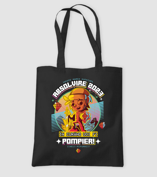 absolvire 2023 pompier model negru pe tricou