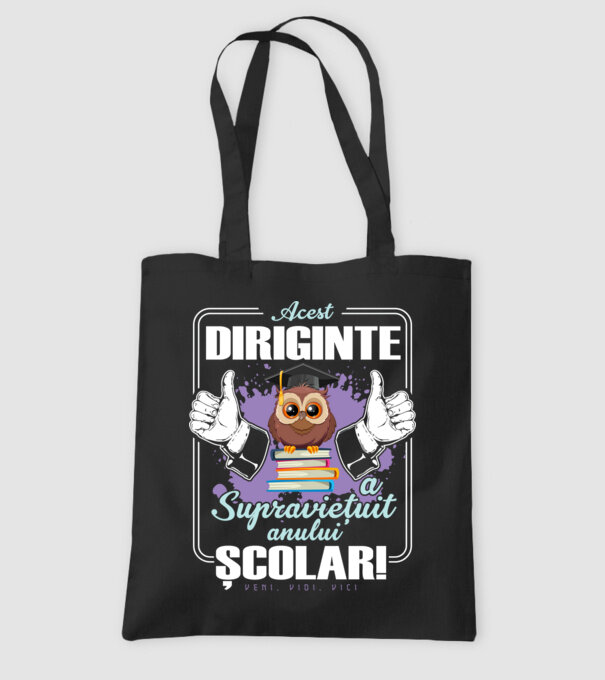 Acest diriginte a supraviețuit anului școlar! - veni, vidi, vici model negru pe tricou
