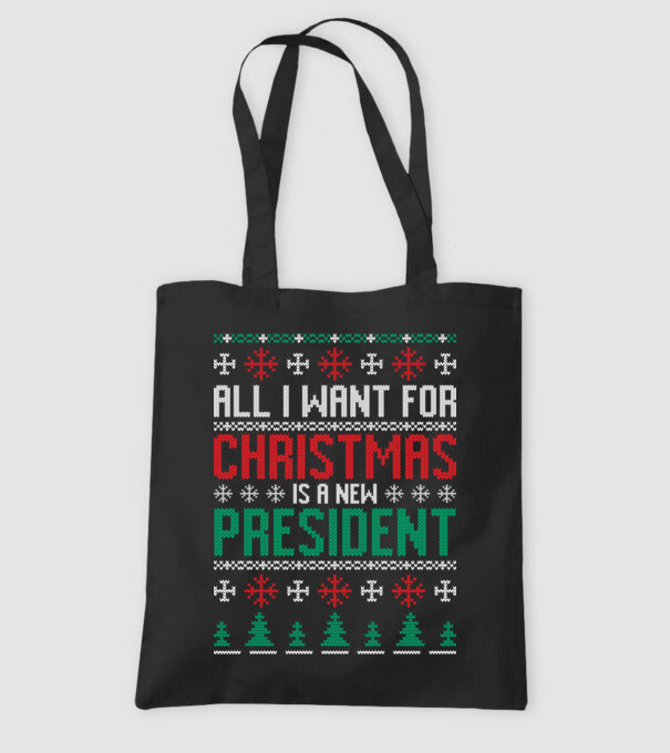 All I want for christmas model negru pe tricou