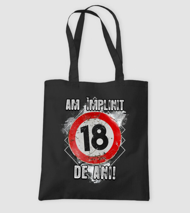 Am împlinit 18 de ani! model negru pe tricou