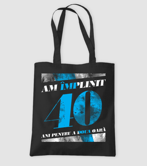 Am împlinit 40 ani pentru a doua oară model negru pe tricou