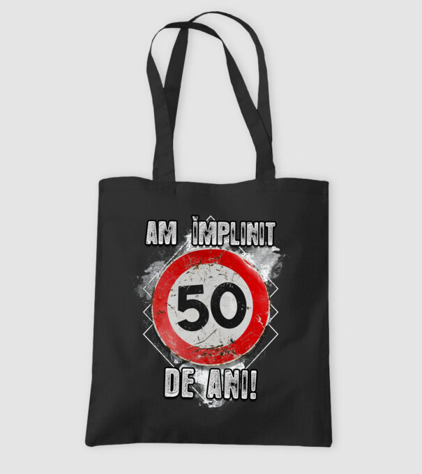 Am împlinit 50 de ani! model negru pe tricou